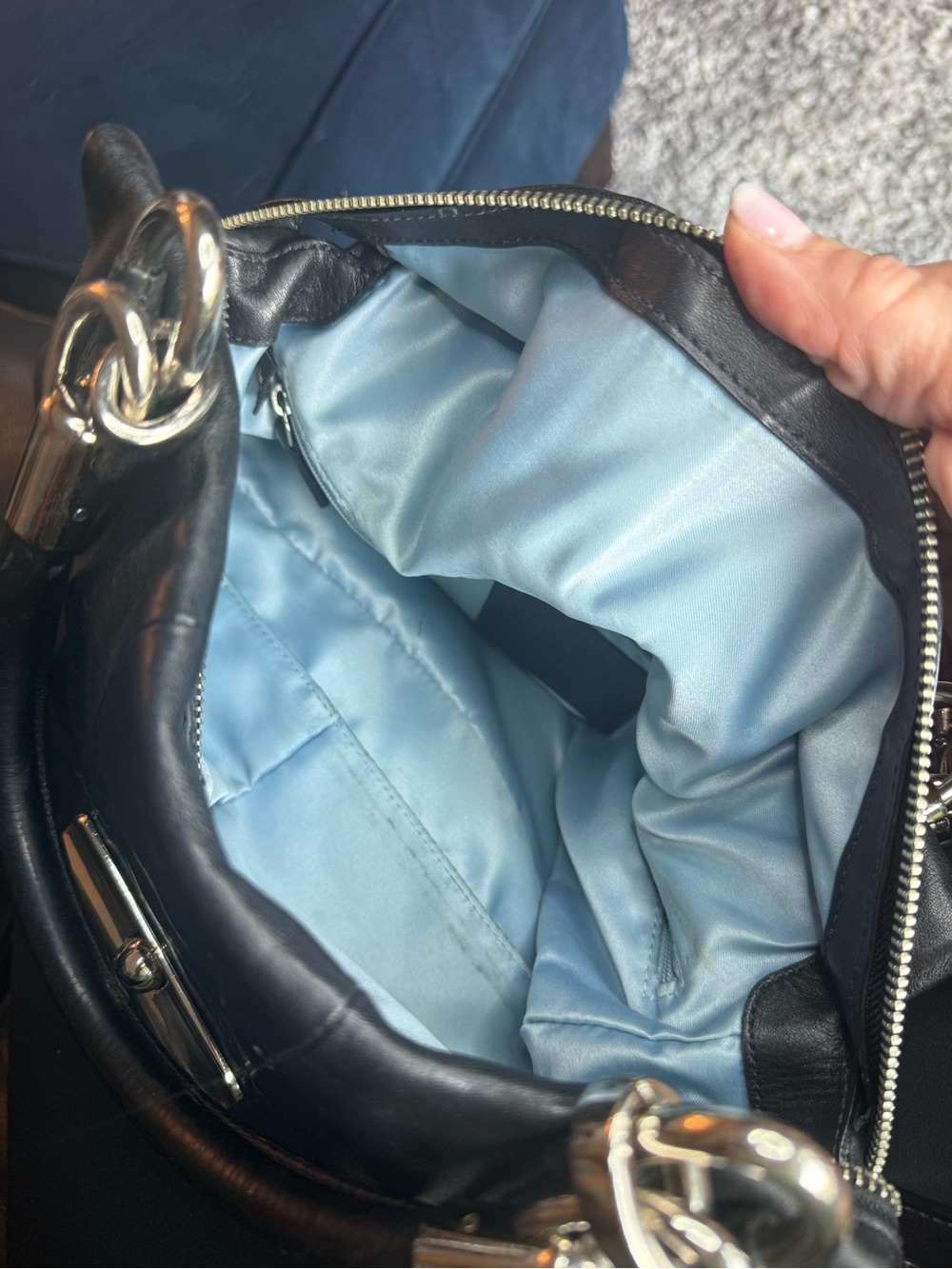 Y2K Coach Madison Maggie Satchel 16800 Black Leather Silver Hardware - Picture 4 of 9